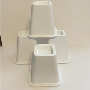 Set of 4 Heavy Duty White 6” Bed Table Desk Risers Set